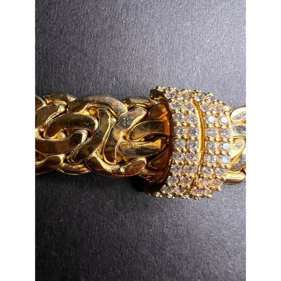 Moda Al Massimo White Cubic Zirconia Gold Over Bronze Designer Bracelet - Picture 15 of 16